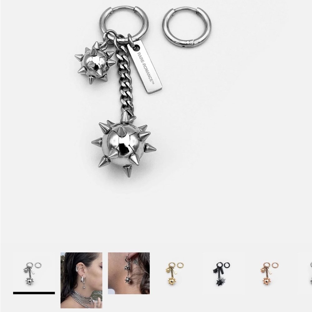 Silver Tri-Charm Morning Star Earrings rare romance